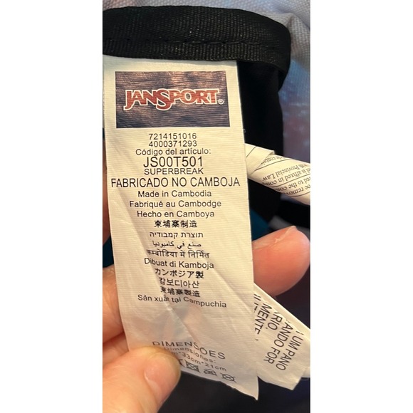 Jansport Superbreak Backpack Galaxy Print Purple Blue Red Black Front Pocket - Picture 8 of 8